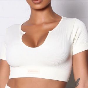 Fighter ribbed active crop top